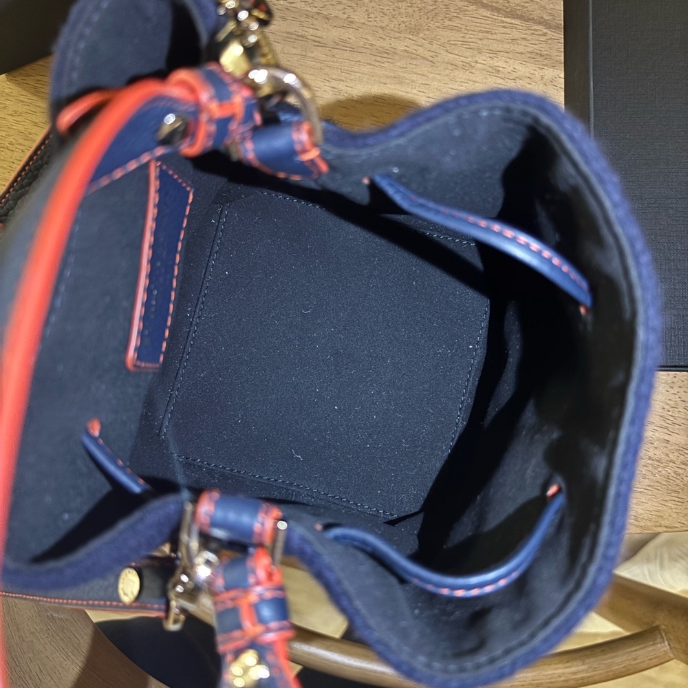 Strathberry Midnight Blue and Charcoal Bucket Bag - Picture 4 of 5